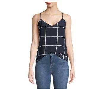 L'AGENCE Jane Windowpane Silk Cami Top Size XS